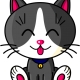 Kawaii Baby Cat (blanc et gris)