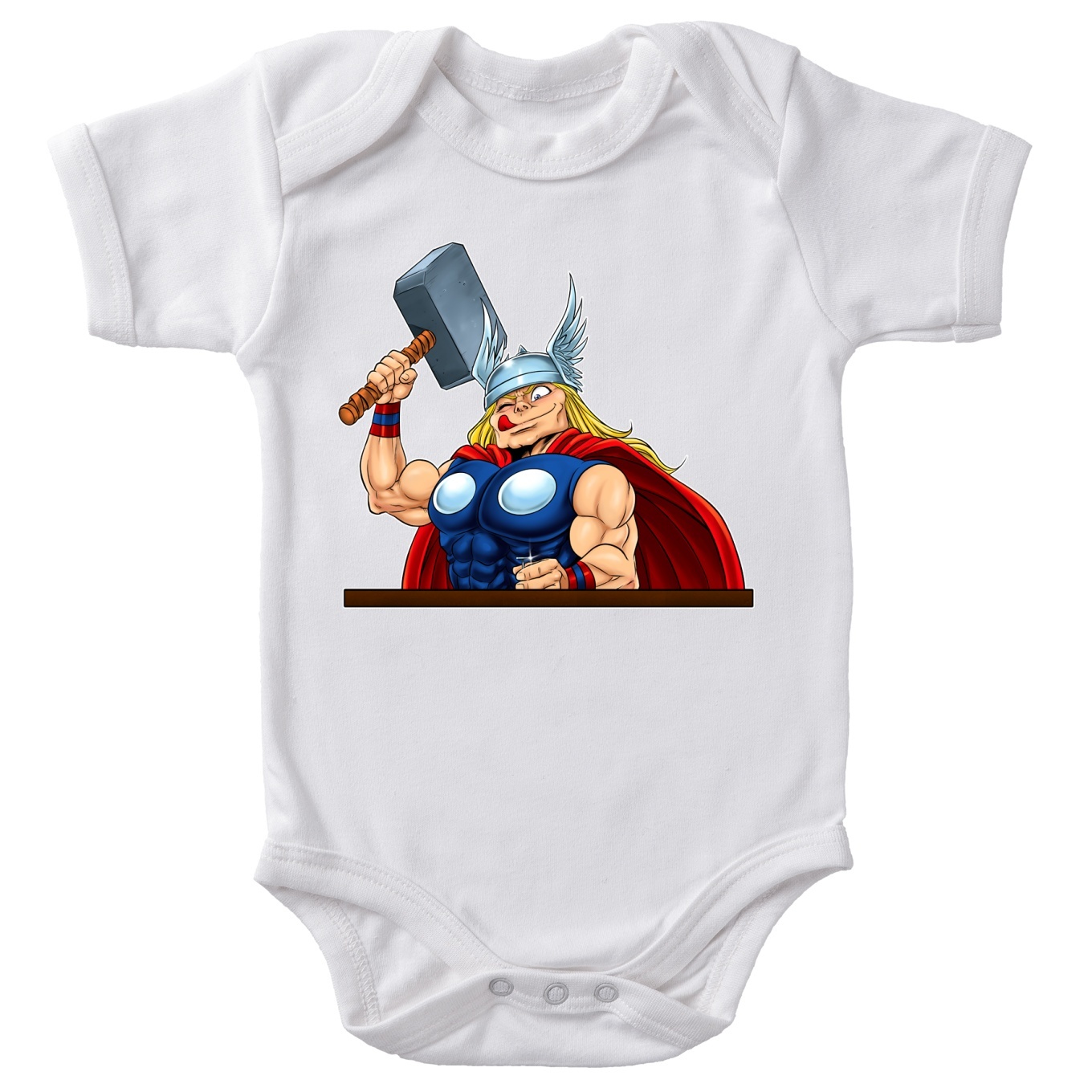 Thor Parody White Short-sleeved baby bodysuit - Thor (Funny Thor Parody -  High Quality Babygrow - Size 498 - Ref : 498)