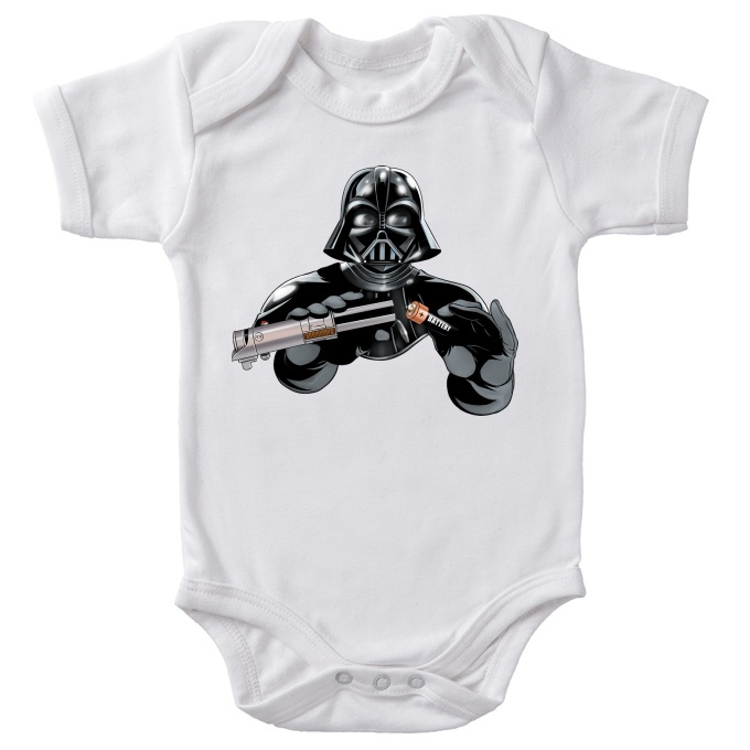 Star Wars Short-sleeved baby bodysuit - Darth Vader (Funny Star Wars Parody - High Quality Babygrow - Size 414 - Ref : 414)