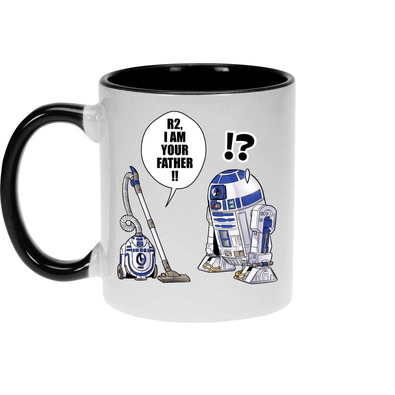 Star Wars Parodic Happy Birthday Mug with Designed handle, interior and  exterior - R2-D2 (Funny Star Wars Parody - High Quality Mug - Ref : 735)