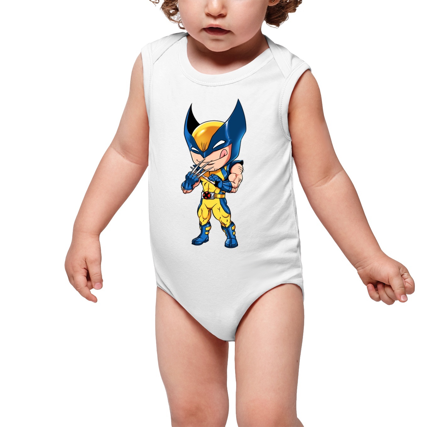 Wolverine Parody White Sleeveless Baby Bodysuits - Logan aka