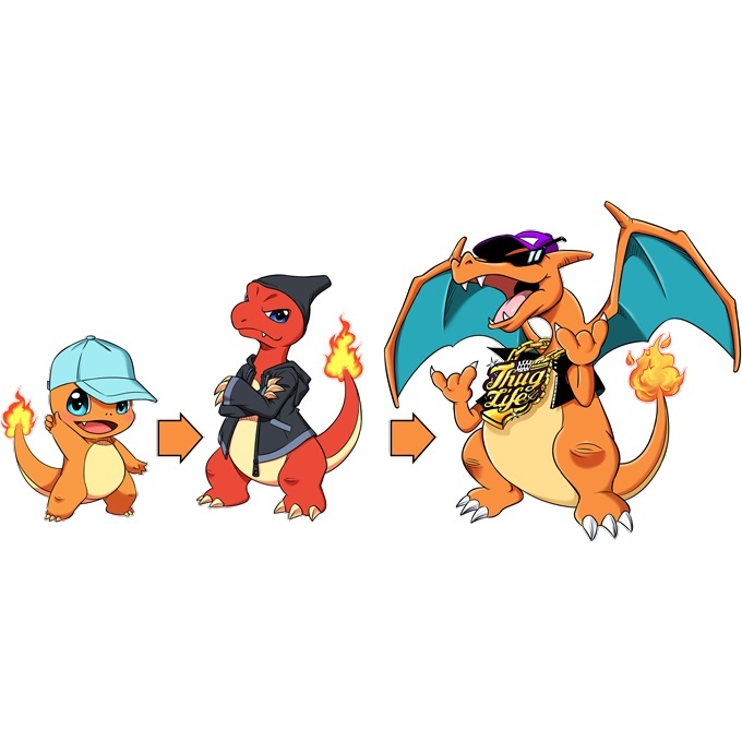 Okiwoki T-Shirt Noir Pokémon parodique Dracaufeu on Vous met Le Feu ! Parodie Pokémon Reptincel et Salamèche : Ce Soir 
