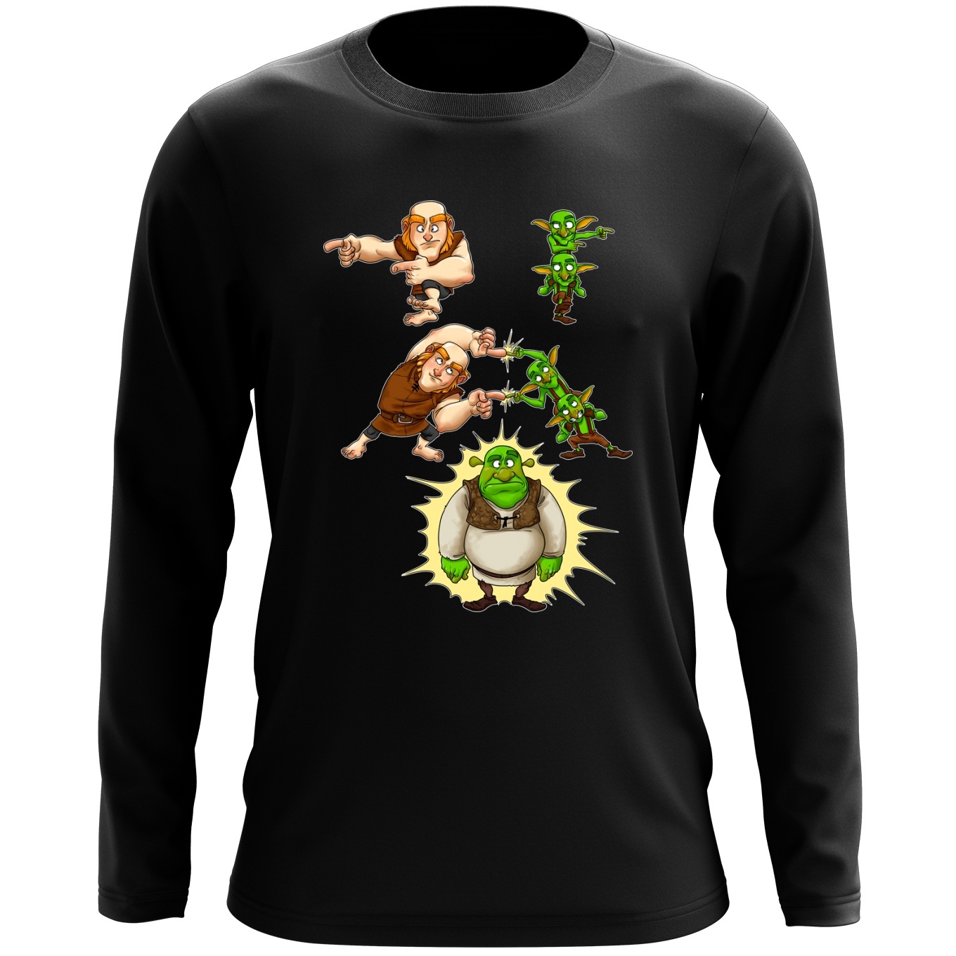 velstand efter det Ødelægge Clash Royale Parody Long sleeved T-shirt - Giant, Gobelins and Shrek (Funny Clash  Royale Parody - High Quality T-shirt - Size 894 - Ref : 894)