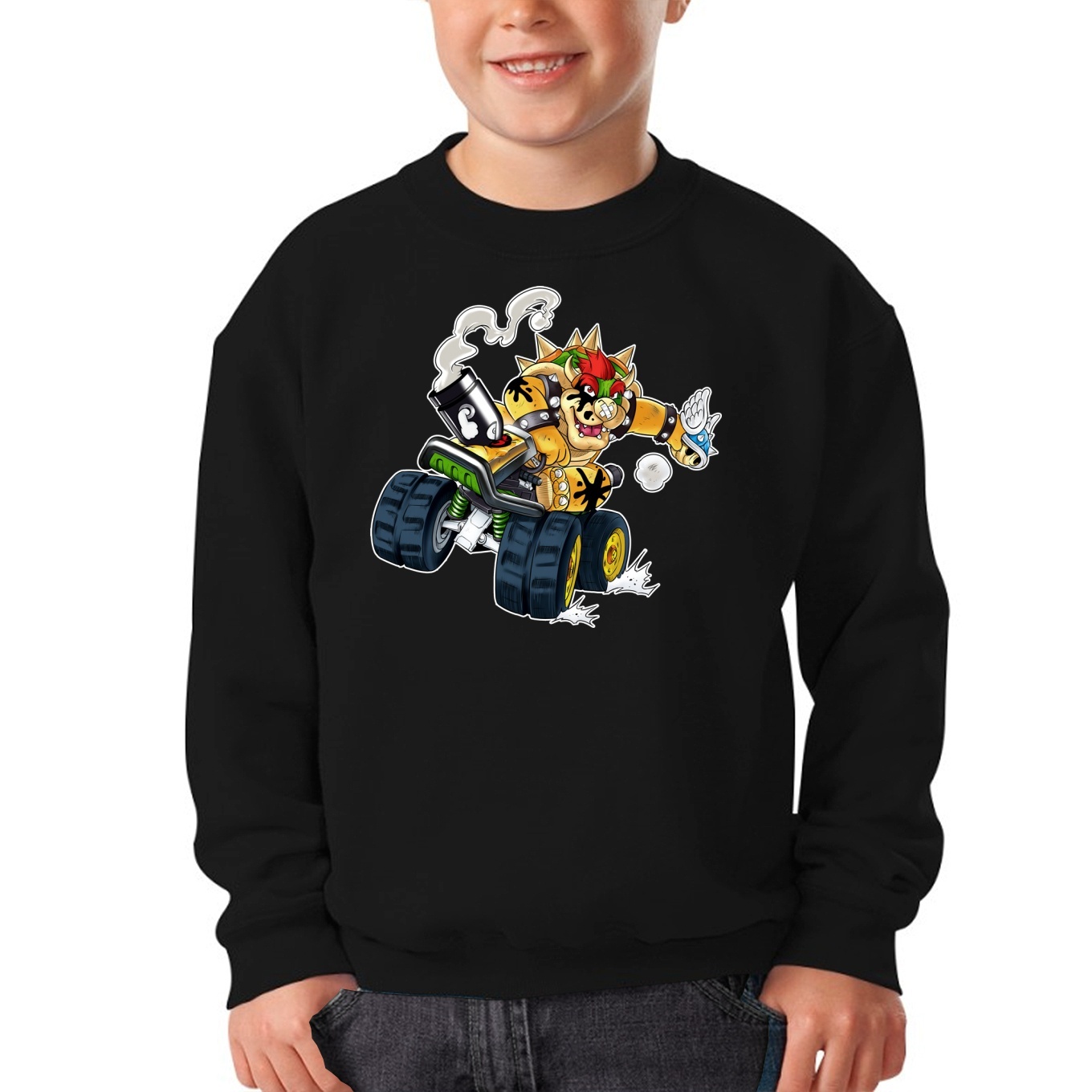 Bowser (Funny Mario Kart Parody - High Quality Pullover - Size 765 - Ref