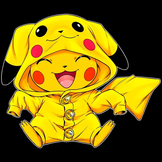 Parodie Pokémon Pikachu Okiwoki Pull Noir Pokémon parodique Pikachu Cosplayé en : Imbattable dans Les Concours de Cosplay :