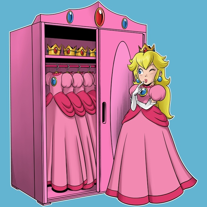 Funny Mario Baby Bodysuit Princess Peach Mario Parody Ref641