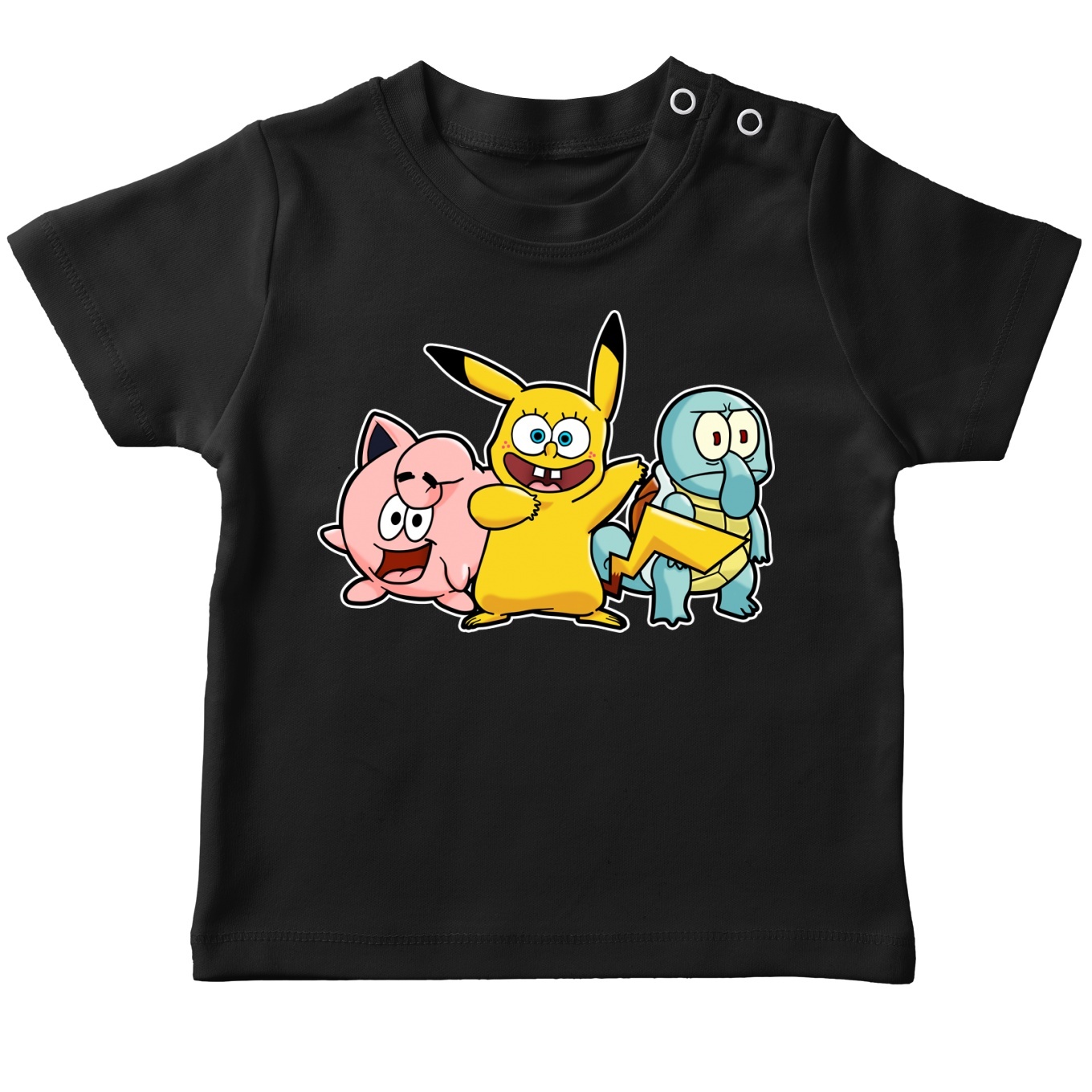 Pokémon Parody Black Baby's T-shirt - SpongeBob, Squidward Tentacles,  Patrick Star and Pikachu (Funny Pokémon Parody - High Quality T-shirt -  Size 775 - Ref : 775)