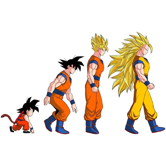 Dragon Ball Z - DBZ parodi Mugg med färgad handtag och inredning (Svart) -  Son Goku - Evolutionsteorin (Högklassig Mugg - Tryckt i Frankrike - Ref :  631)