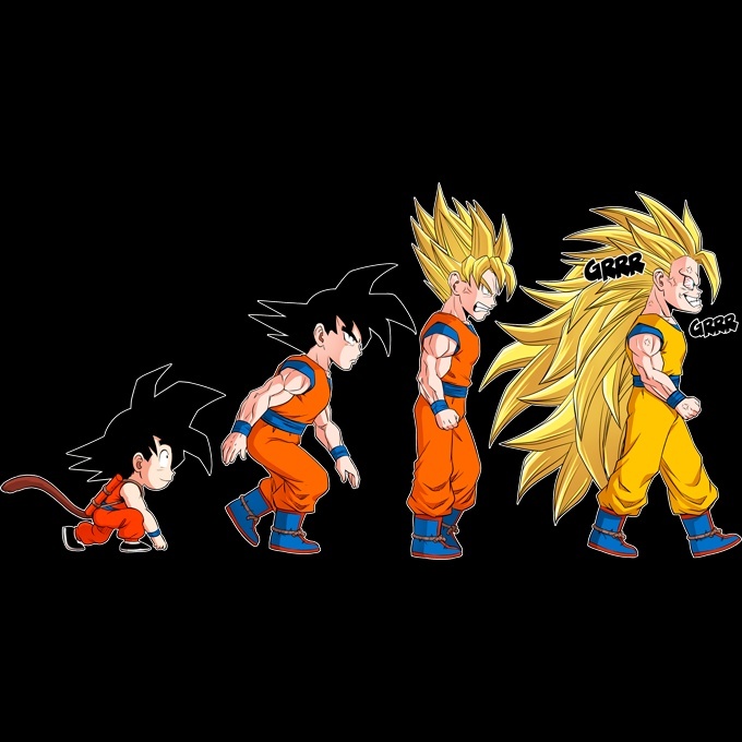 Funny Dragon Ball Z Dbz Girls Kids T Shirt Son Goku Saiyajin Evolutionary Theory Dragon Ball Z Dbz Parody Ref909