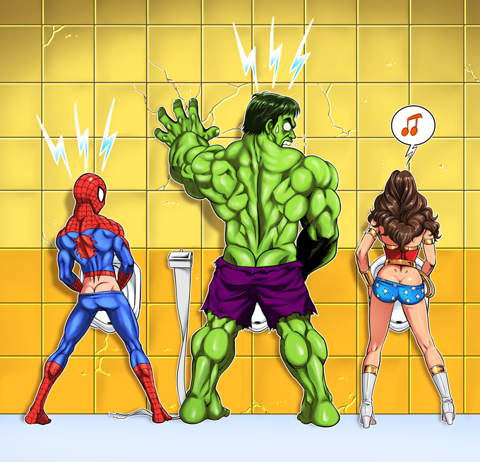 Wonder Woman, Incredible Hulk and Amazing Spider-Man.