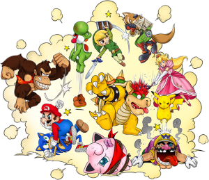 Mario, Link, Fox, Bowser, Pikachu y Wario