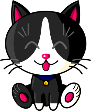 Kawaii Baby Cat (Noir et Blanc)