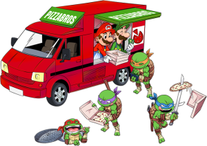 Donatello,Leonardo,Raphael, Michelangelo y Mario y Luigi