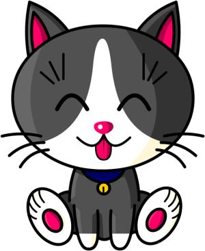 Kawaii Baby Cat (blanc et gris)