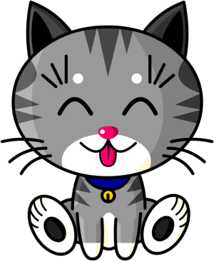 Kawaii Baby Cat (gris tigré)