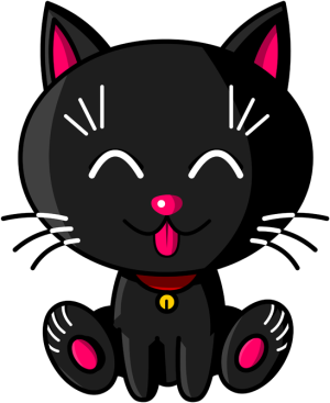 Kawaii Baby Cat (noir)