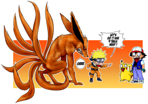 Pikachu, Ash and Kyubi