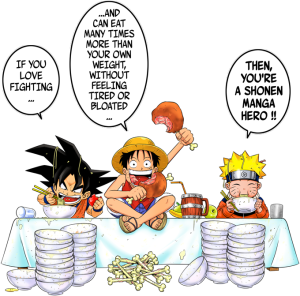 Son Goku, Naruto and Luffy