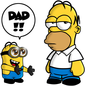 Kevin Minion y Homer Simpson