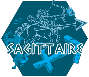 Artwork du signe du Sagittaire (Version Bleue)