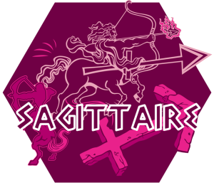 Artwork du signe du Sagittaire (Version Rose)