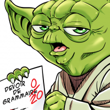 Casquette Noire Parodie Star Wars Un zéro Casquette de qualité supérieure - imprimé en France :/  Yoda en Grammaire il est 