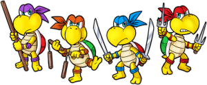 Mario Vs Donatello,Raphael, Leonardo e Michelangelo