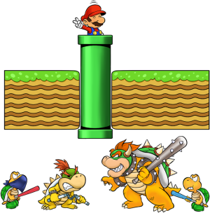 Mario, Bowser, Bowser Jr y Koopa Troopa