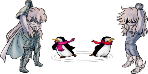 Camus de Acuario y Hyōga de Cisne