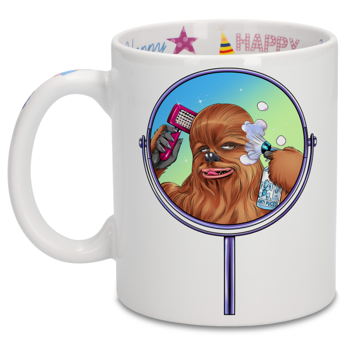 Star Wars Parodic Happy Birthday Mug with Designed handle