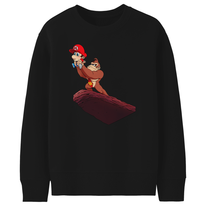 Super Mario Parody Black Girls Kids T-shirt - Donkey Kong and Baby Mario  (Funny Super Mario Parody - High Quality T-shirt - Size 1240 - Ref : 1240)