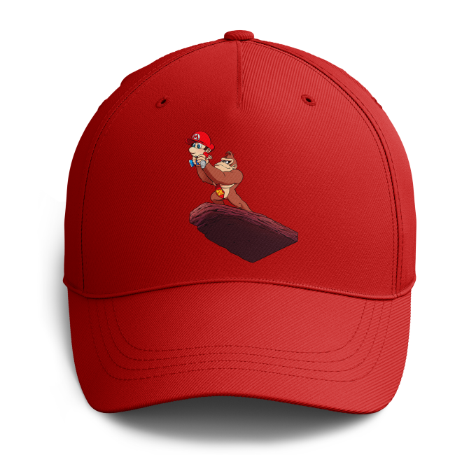 Cappello Rosso Borgogna parodia Super Mario - Donkey Kong e Baby Mario ( Cappello di qualità premium - Stampata in Francia - 1240 - Rif : 1240)