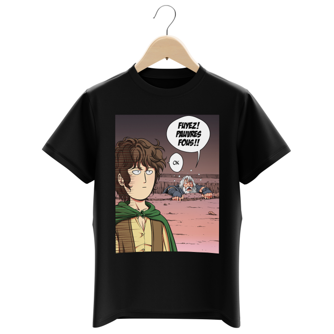 T-shirts Enfants Garçons Parodies Manga Fuyez, pauvre fou !!