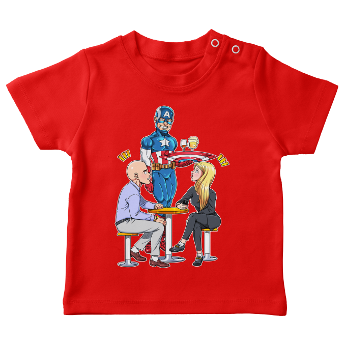 Camisetas beb Parodias de pelculas Steve Rogers aka Capitn Amrica