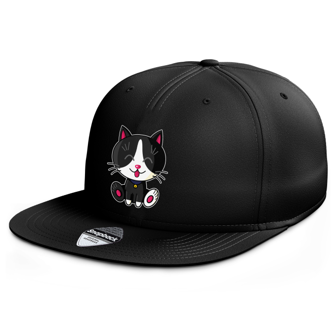 Casquette Rap Snapback Kawaii Kawaii Baby Cat (Noir et Blanc)