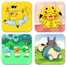 Pack de 4 Sous-bocks (sous-verre) Parodie Pokmon