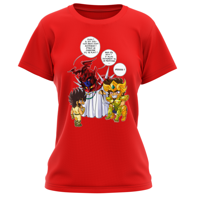 T-shirts Femmes Parodies Manga Un gros chat sauvage en laisse !