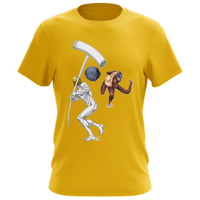 T-shirts Hommes Parodies Manga Une partie de Base-Ball titanesque