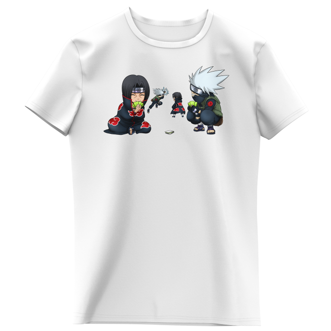 Pareja Anuncio visitar Camiseta de manga corta Blanca para Niñas parodia de Naruto - Kakashi y  Itachi (T-shirt de alta calidad en la talla 684 - impresa en Francia - Réf  : 684)