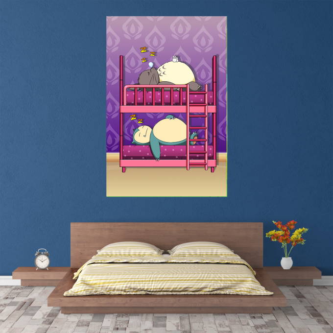 Art Print posters Manga Parodies Totoro and Snorlax