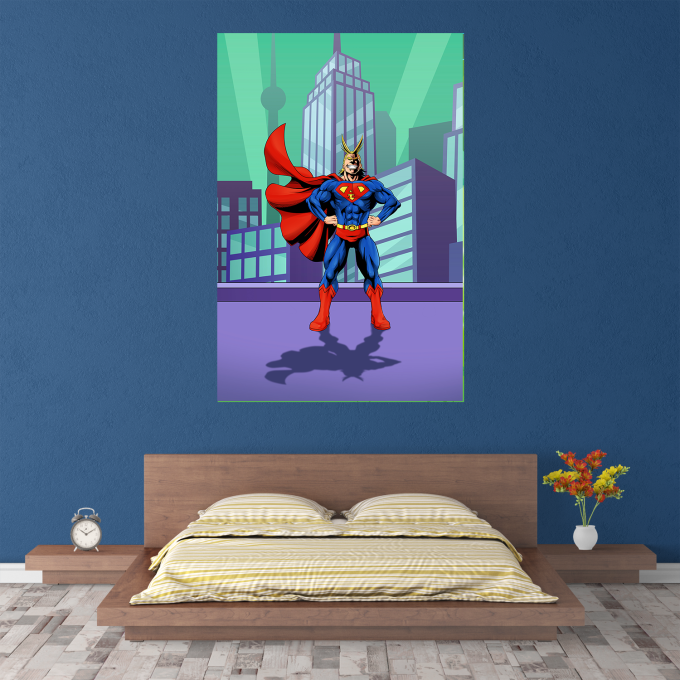 Posters Manga-parodieën All Might X Superman