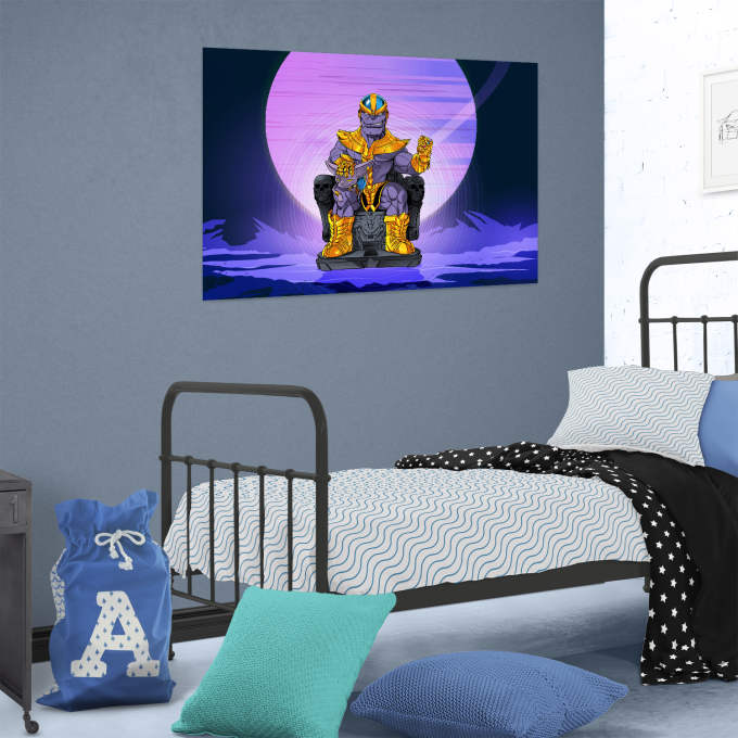 Posters Manga-Parodien Thanos von Avengers und Beerus von Dragon Ball Super