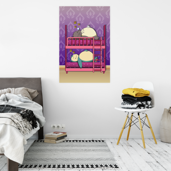 Art Print posters Manga Parodies Totoro and Snorlax