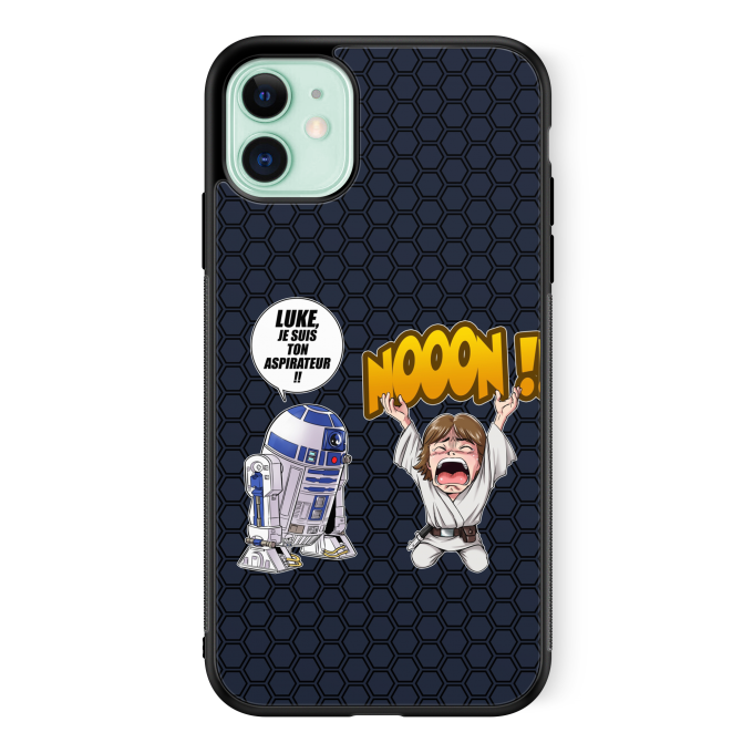 Coque pour téléphone portable iPhone 11 Parodies Cinéma Luke Life Episode V : un robot...ménager !!