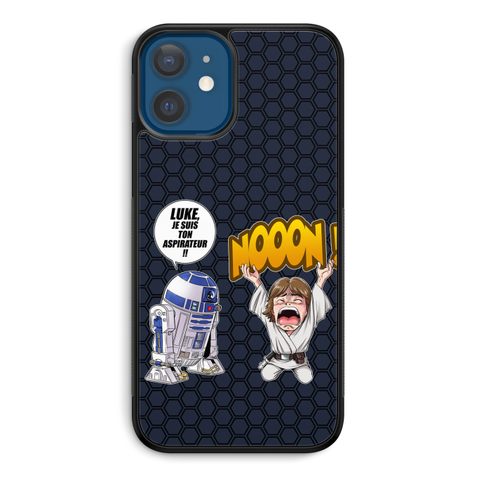 Coque pour téléphone portable iPhone 12 et iPhone 12 Pro (6.1) Parodies Cinéma Luke Life Episode V : un robot...ménager !!