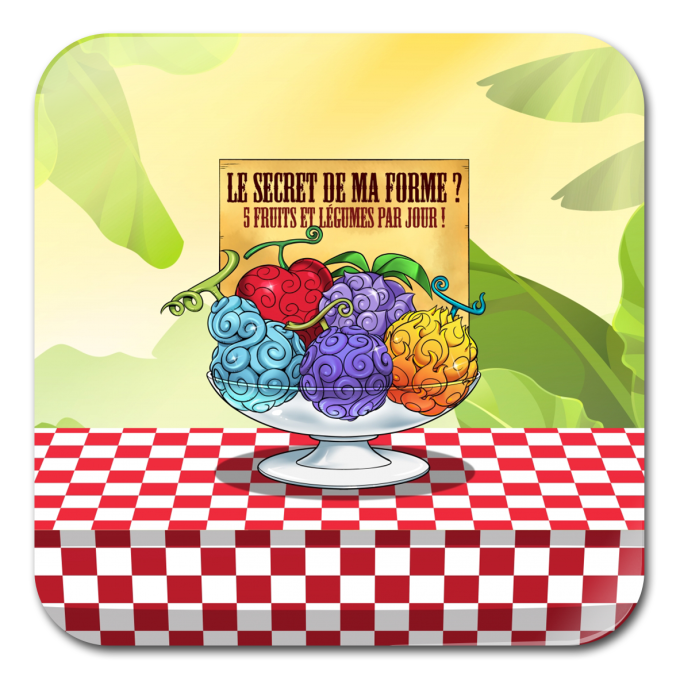 Sous-Bock Parodies Manga 5 Fruits et légumes par jour