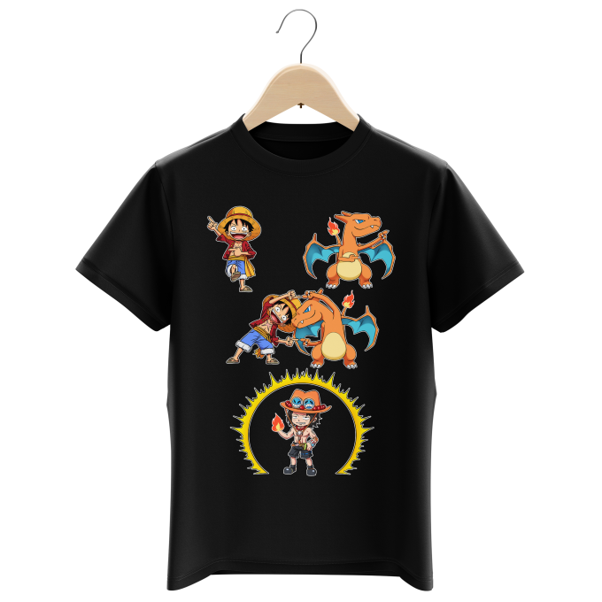T-shirts Enfants Garons Parodies Manga FIRE FUSION !!