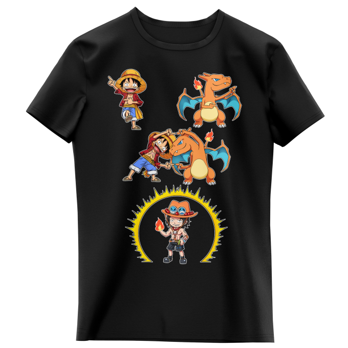 T-shirts Enfants Filles Parodies Manga FIRE FUSION !!