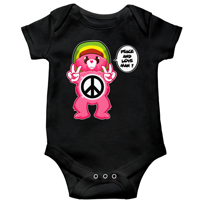 Body bébé manches courtes Parodies Manga Peace And Love Man - Reggae Version