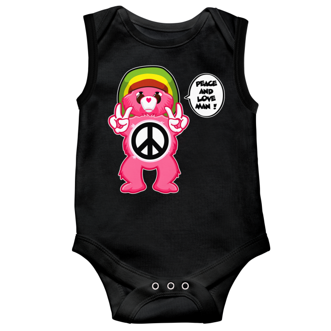Body bébé sans manches Parodies Manga Peace And Love Man - Reggae Version